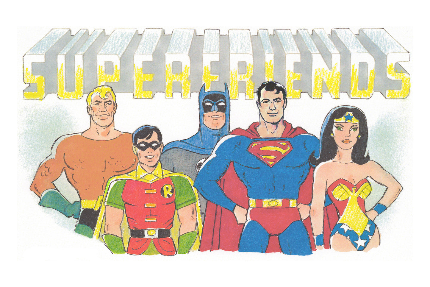 The Mighty Superfriends Limited Edition Fine Art Print by Artist Bob Singer