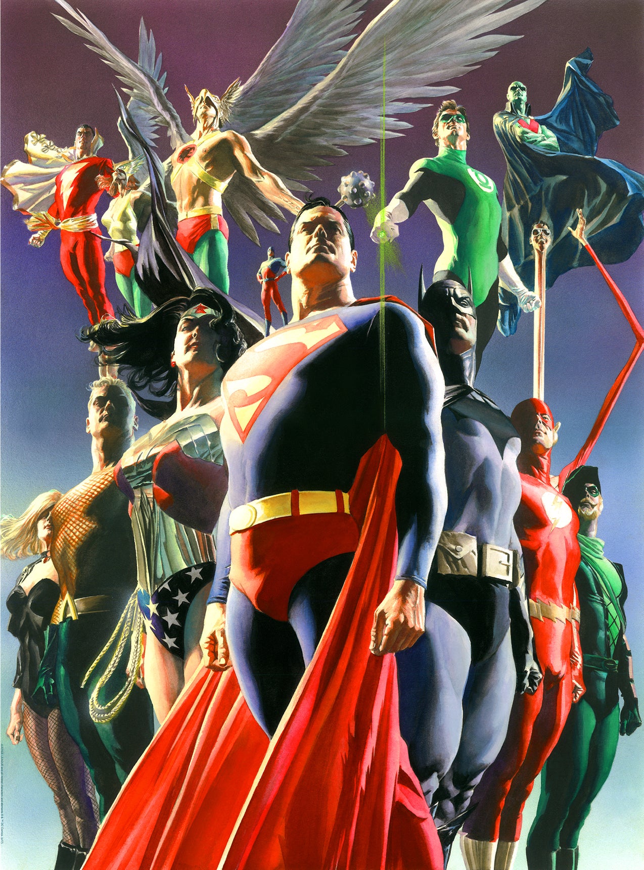 'JLA: Secret Origins' Limited Edition Fine Art Giclée Print on Canvas by Artist Alex Ross