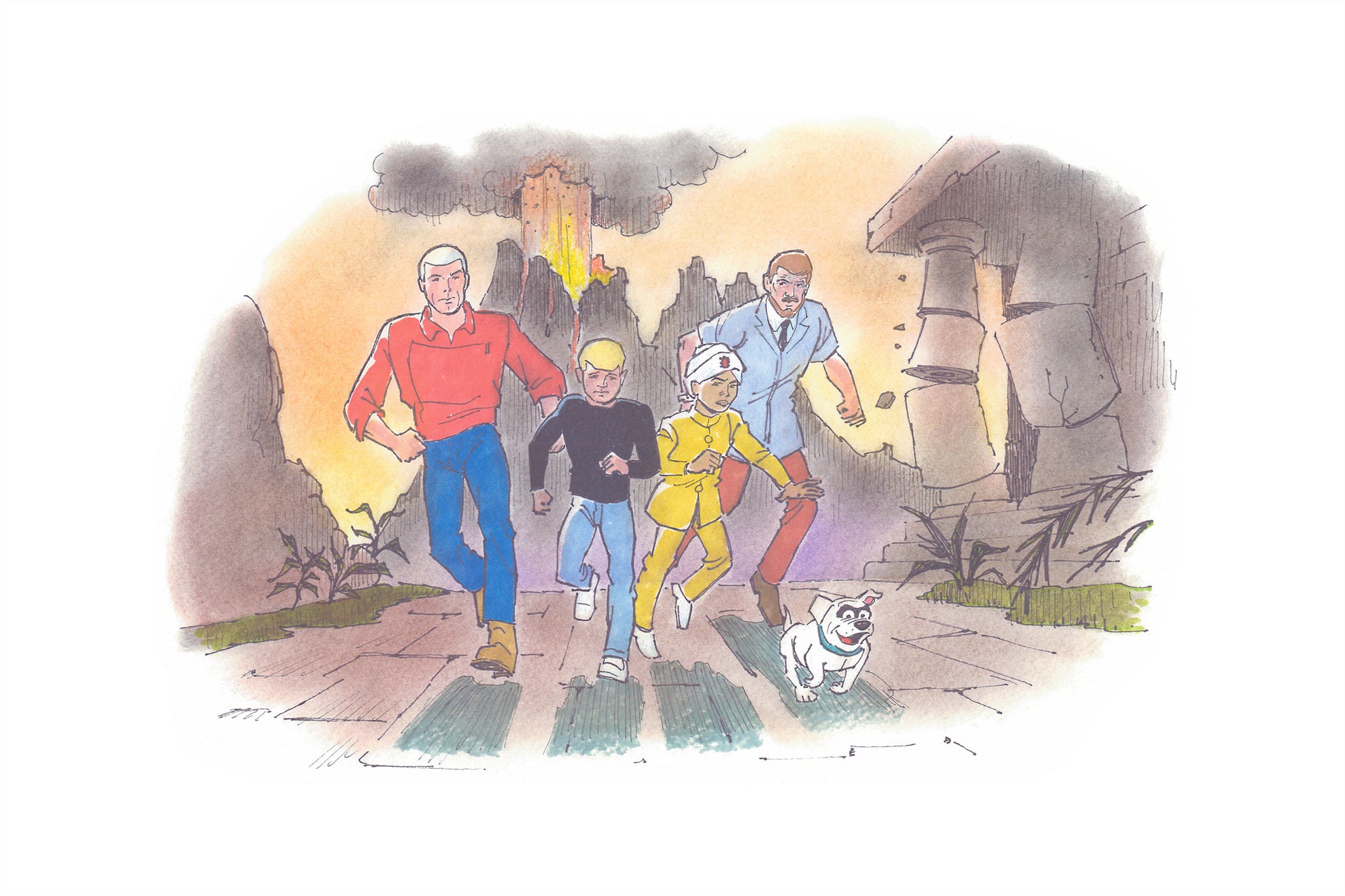 'Jonny Quest Volcano' Limited Edition Fine Art Print by Artist Bob Singer